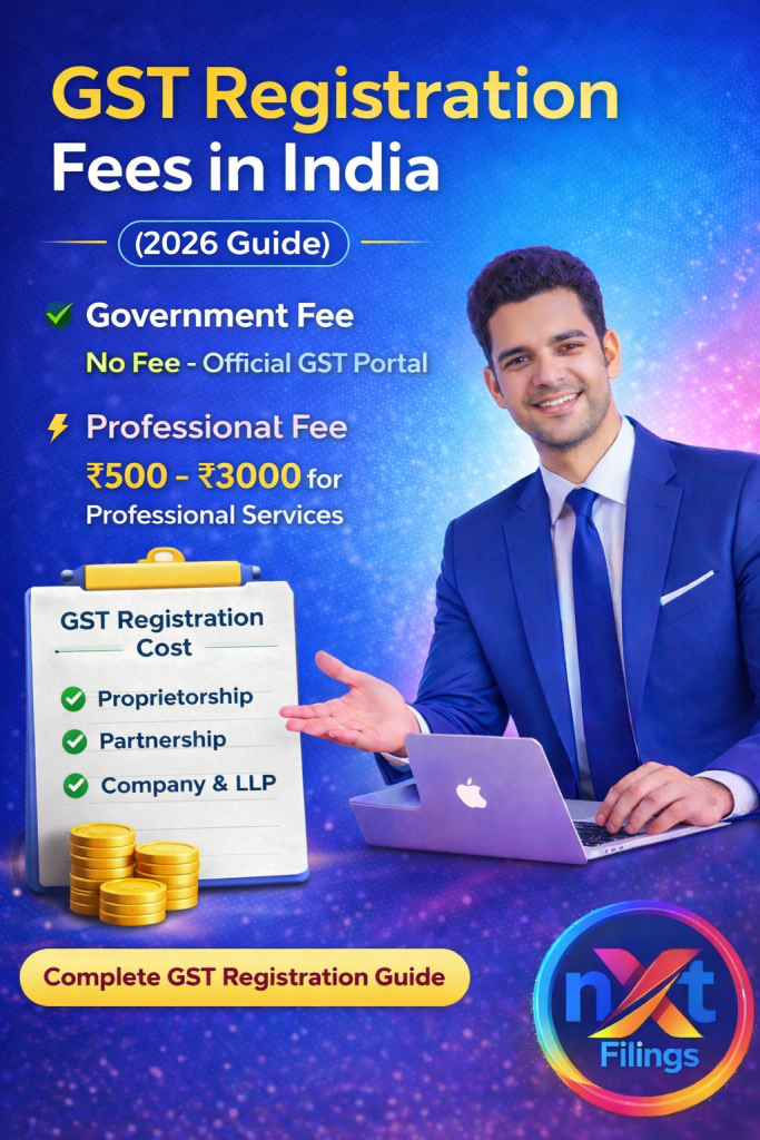 GST Registration Fees – GST Registration Kitna Kharcha Hota Hai (2026)